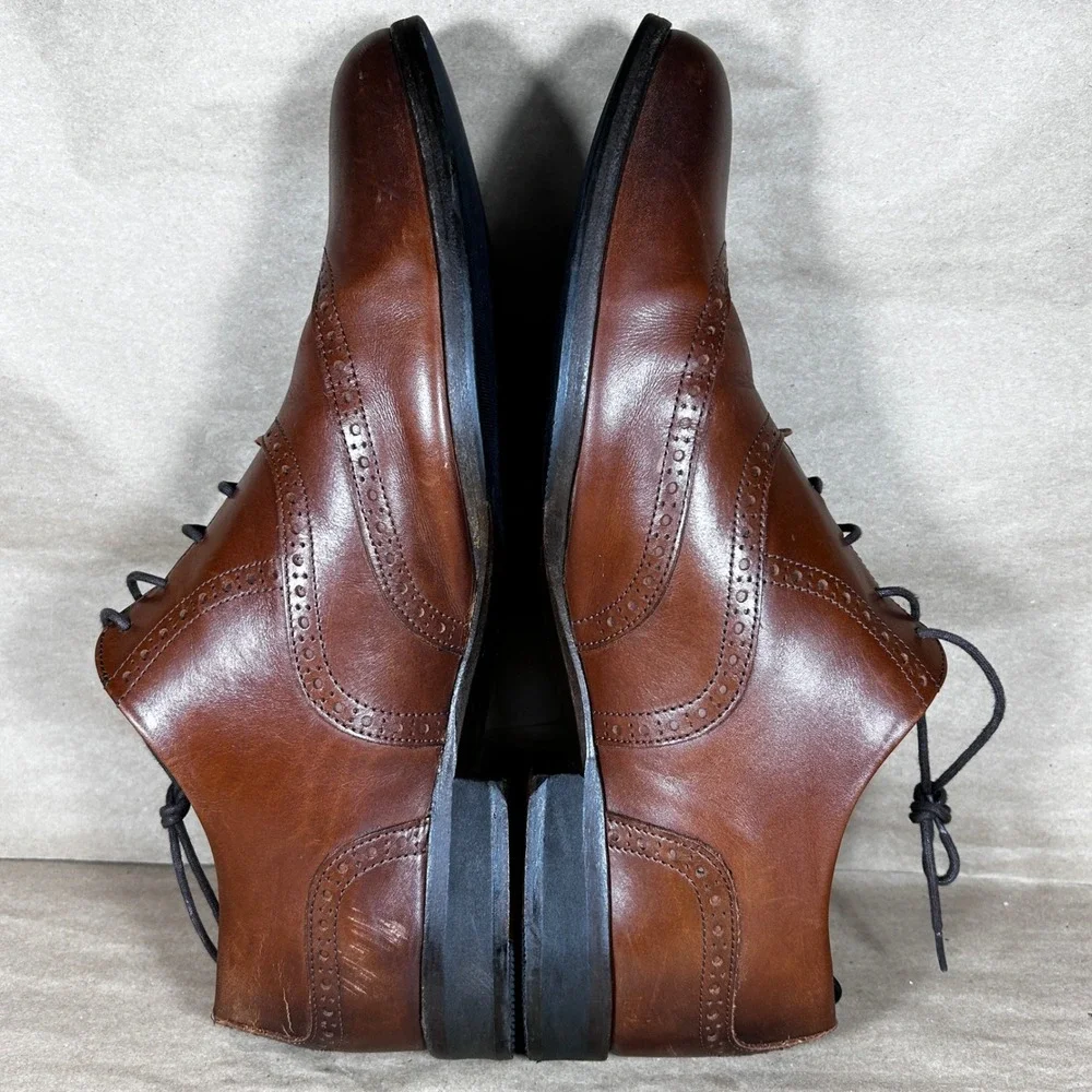Wolf & Shepherd Men's Senna Oxford Size 12 Wingtip Broque Maple Honey Dress Shoe